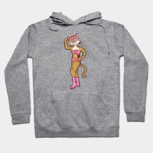 Mexican Cat Luchador Wrestler Sketch Drawing Hoodie